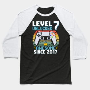 Level 7 Unlocked Awesome Since 2017 Baseball T-Shirt